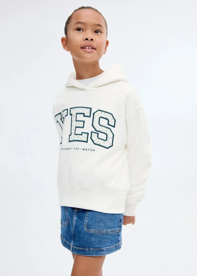 Felpa ricamata con motivo floreale