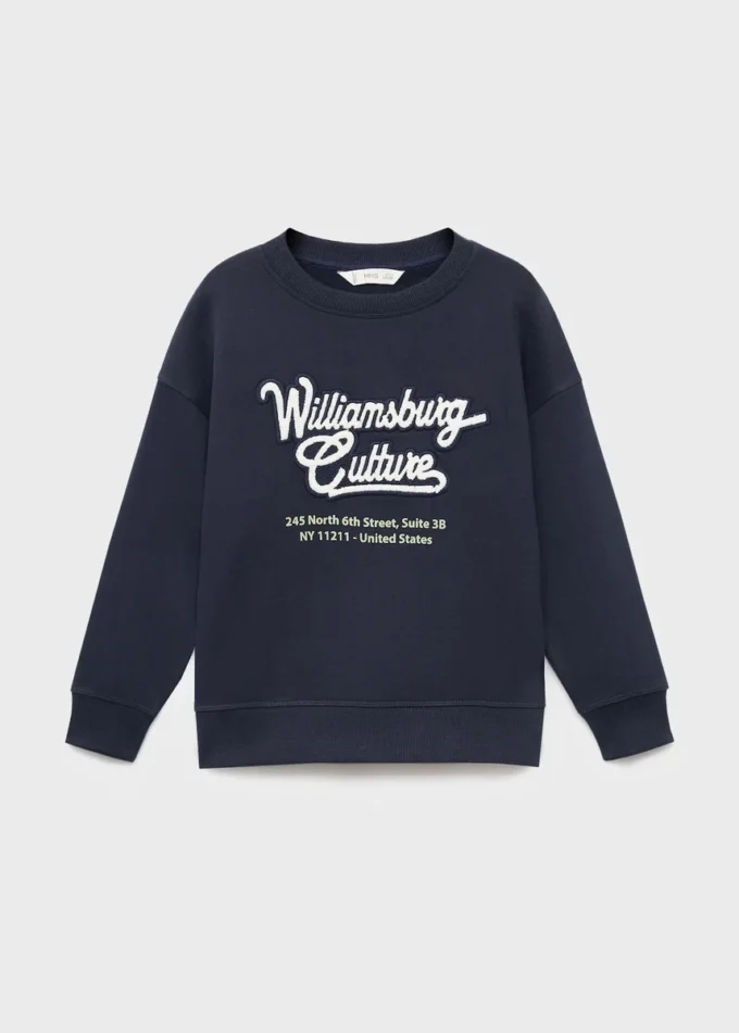 Felpa stampata ricamata Felpa stampata ricamata