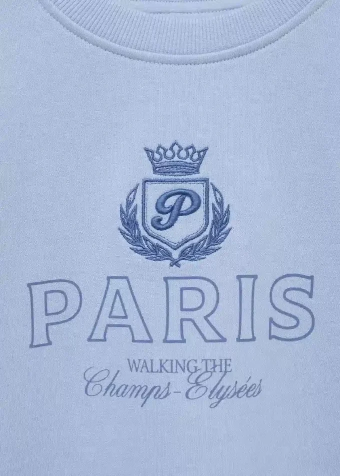 Felpa stampata ricamata Felpa stampata ricamata