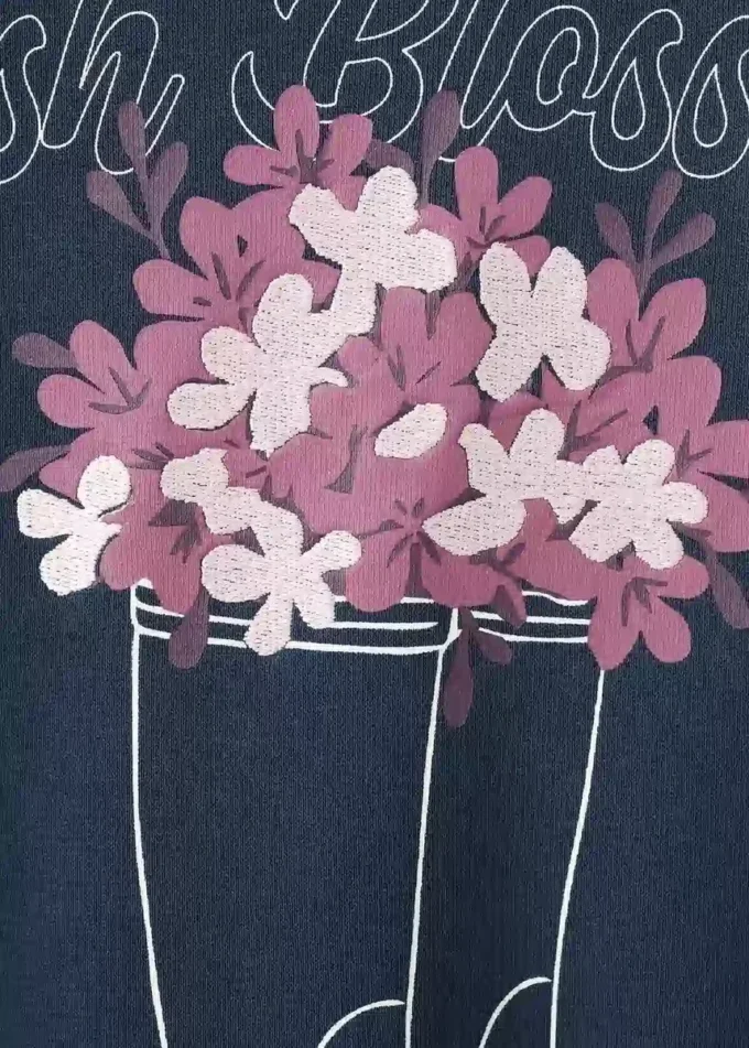 Felpa stampata ricamata Felpa stampata ricamata