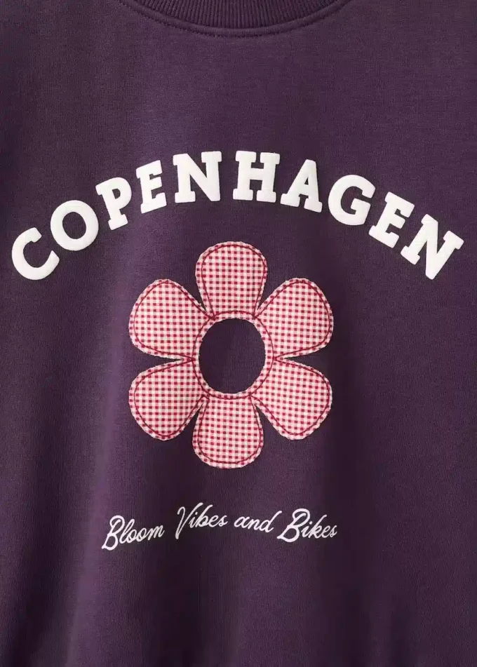 Felpa stampata ricamata Felpa stampata ricamata