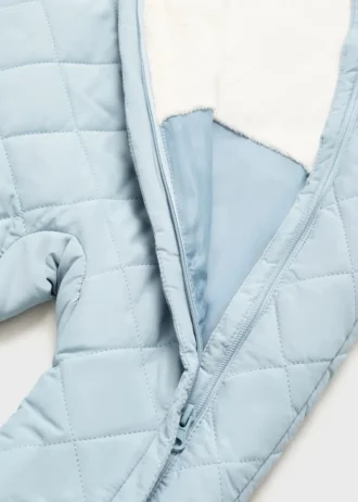 Felpa trapuntata con fodera in shearling