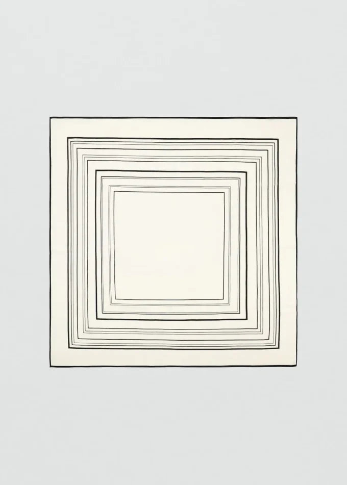 Foulard 100% lana con stampa geometrica