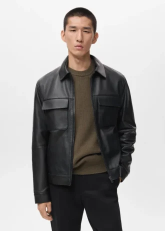 Giacca 100% pelle con tasche