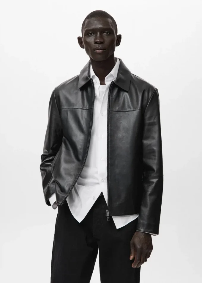 Giacca 100% pelle con tasche Giacca 100% pelle con tasche