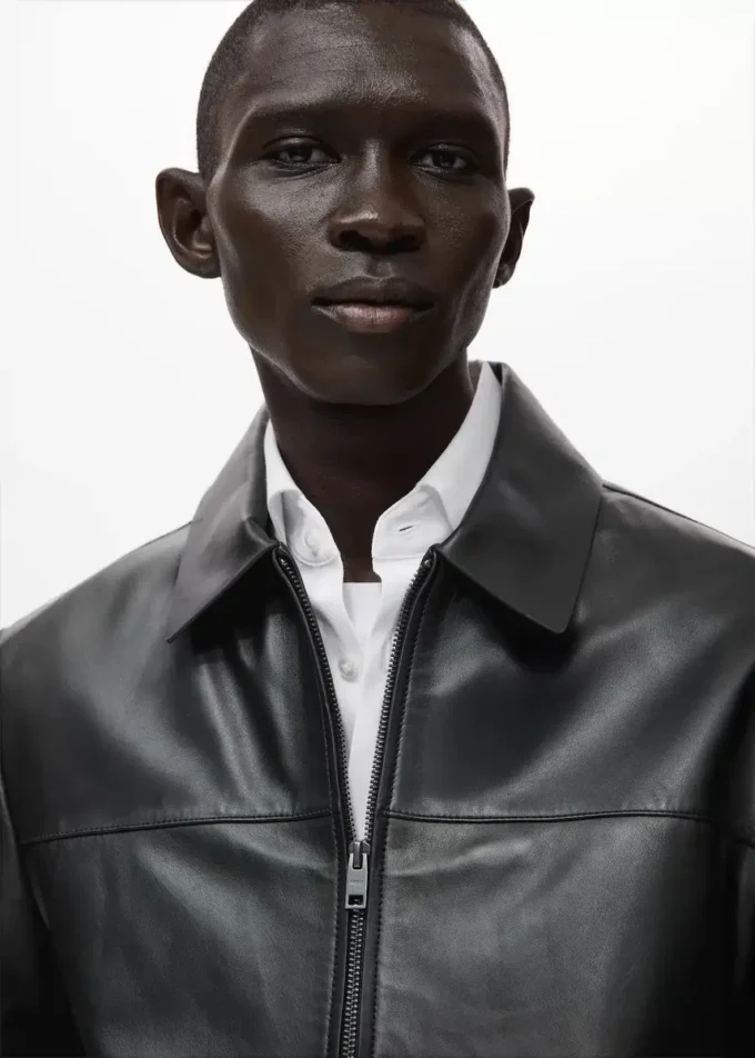 Giacca 100% pelle con tasche Giacca 100% pelle con tasche