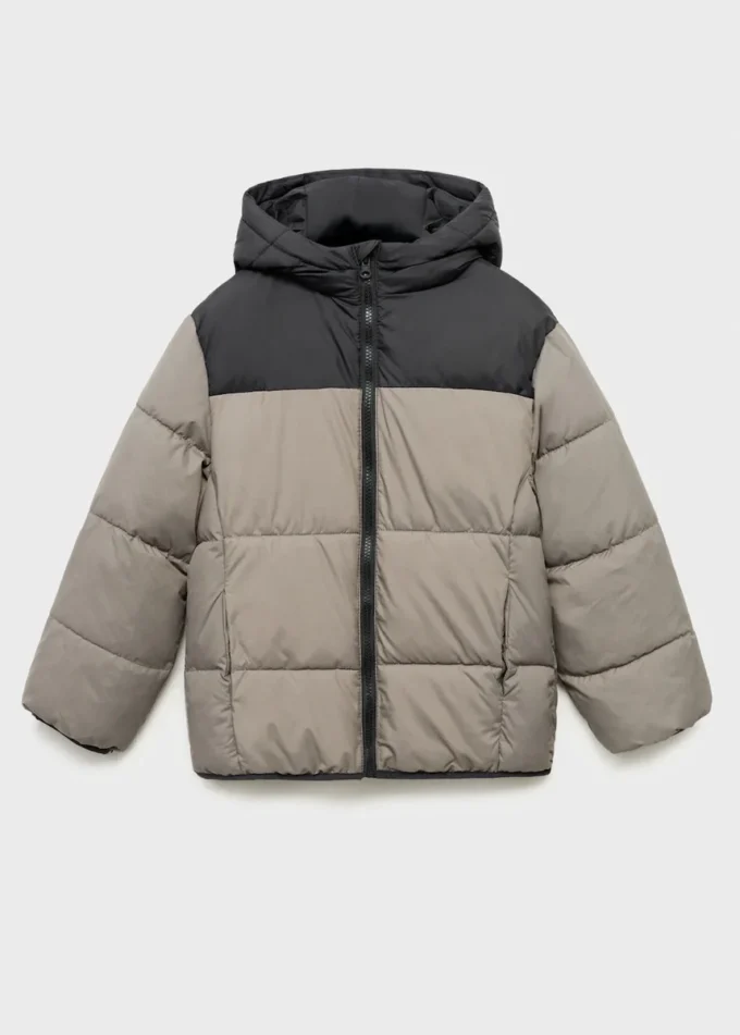 Giacca a vento bicolore trapuntata