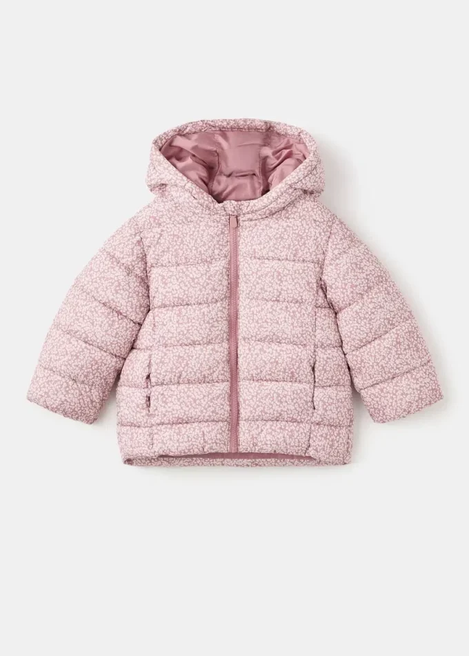 Giacca a vento con cappuccio e stampa floreale Giacca a vento con cappuccio e stampa floreale