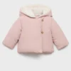 Giacca a vento con cappuccio effetto shearling Giacca a vento con cappuccio effetto shearling