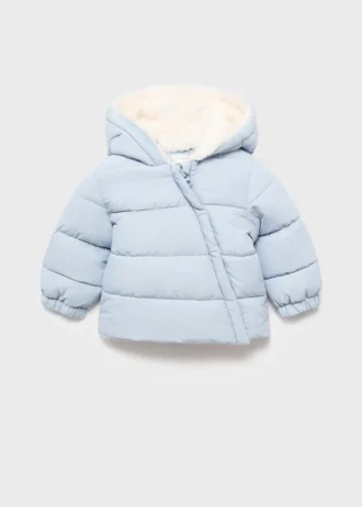 Giacca a vento con cappuccio effetto shearling