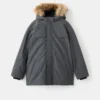 Giacca a vento con cappuccio effetto shearling Giacca a vento con cappuccio effetto shearling
