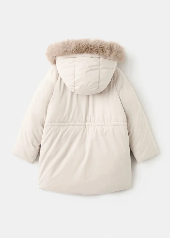Giacca a vento con cappuccio effetto shearling Giacca a vento con cappuccio effetto shearling