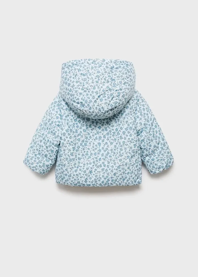 Giacca a vento con stampa floreale effetto pelliccia