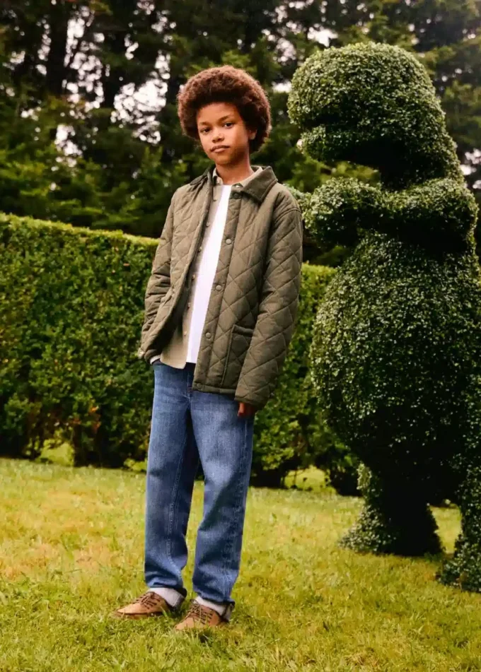 Giacca a vento trapuntata con collo camicia Giacca a vento trapuntata con collo camicia