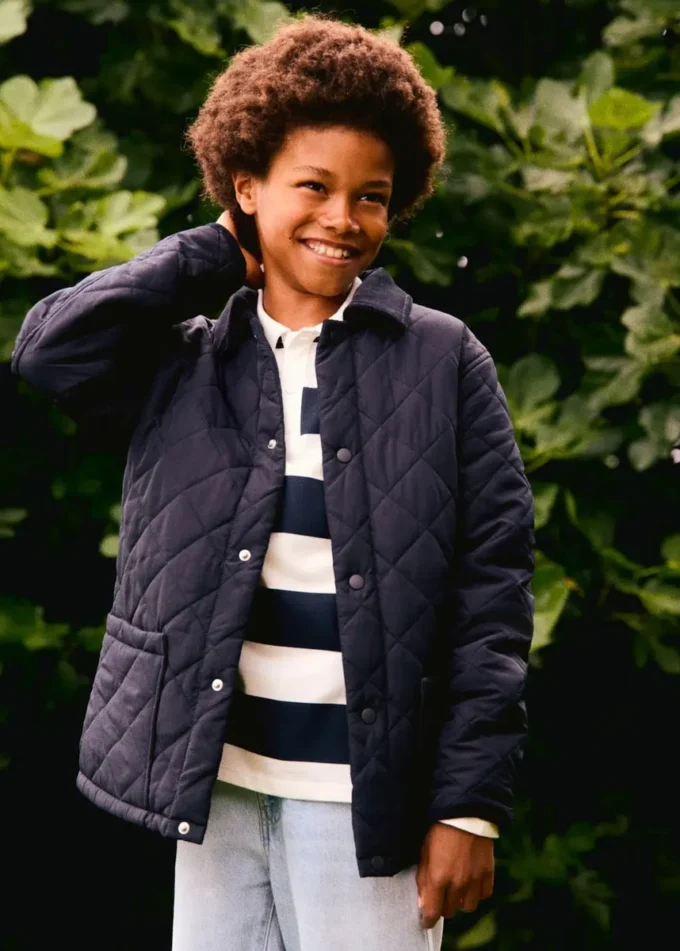 Giacca a vento trapuntata con collo camicia Giacca a vento trapuntata con collo camicia