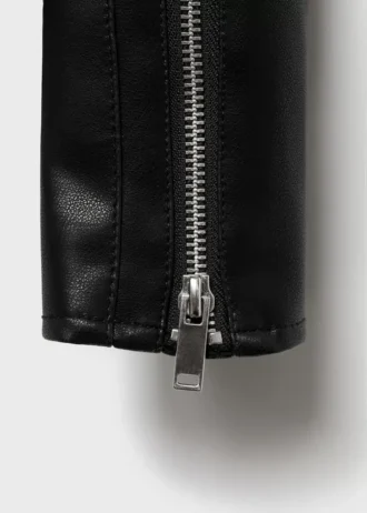 Giacca biker effetto pelle