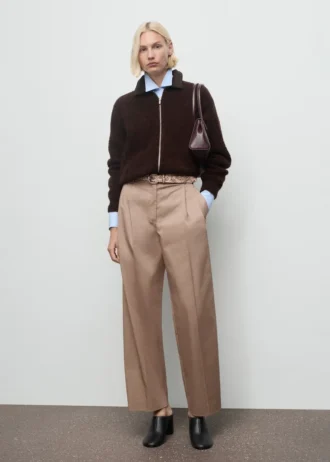 Giacca bouclé con collo in velluto a coste