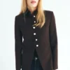 Giacca con collo a striscia e bottoni gioiello