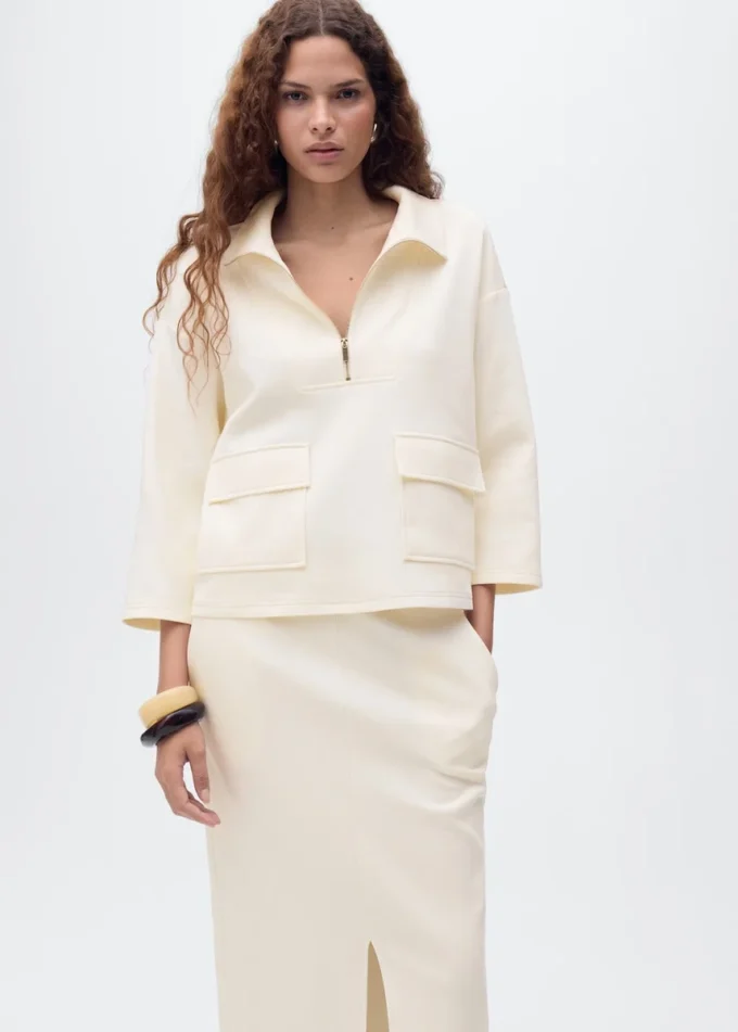 Giacca con maniche a tre quarti e tasche Giacca con maniche a tre quarti e tasche