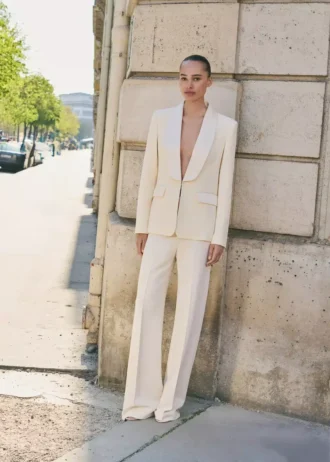 Giacca da completo con revers in raso