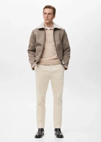 Giacca double face con dettagli in montone