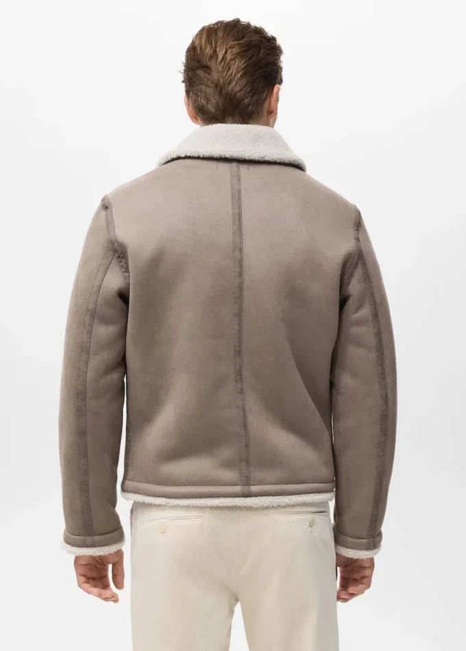 Giacca double face con dettagli in montone Giacca double face con dettagli in montone