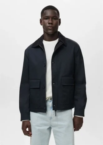 Giacca idrorepellente con collo in velluto a coste