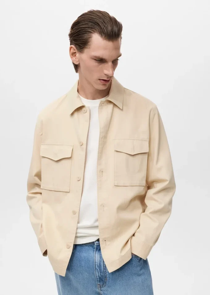 Giacca in cotone e lyocell con tasche Giacca in cotone e lyocell con tasche