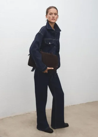 Giacca in denim aderente con tasche