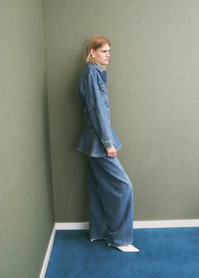 Giacca in denim aderente con tasche