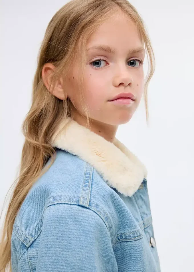 Giacca in denim con fodera in pelliccia