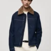 Giacca in denim con fodera in shearling Giacca in denim con fodera in shearling