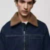 Giacca in denim con fodera in shearling Giacca in denim con fodera in shearling