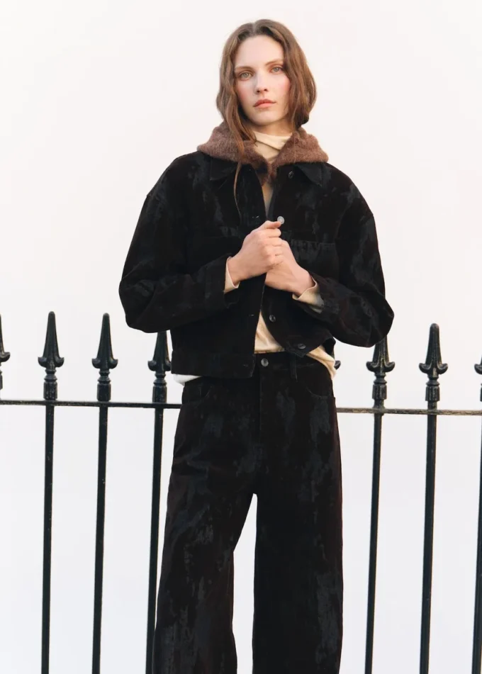 Giacca in denim devoré Giacca in denim devoré