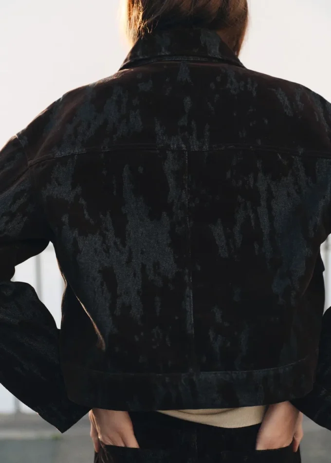 Giacca in denim devoré Giacca in denim devoré