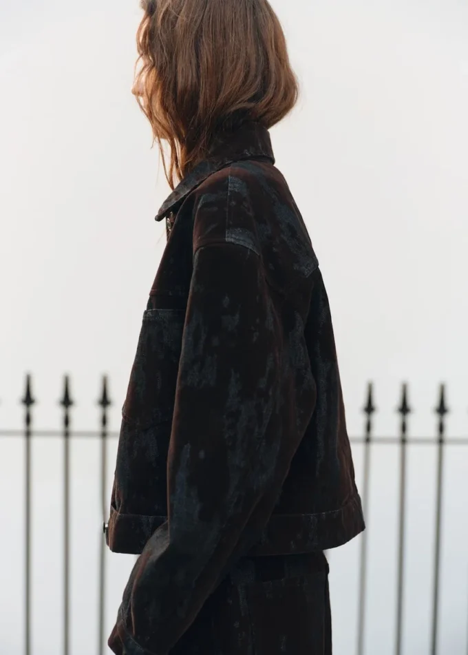 Giacca in denim devoré Giacca in denim devoré