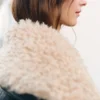 Giacca in ecopelle con collo in shearling