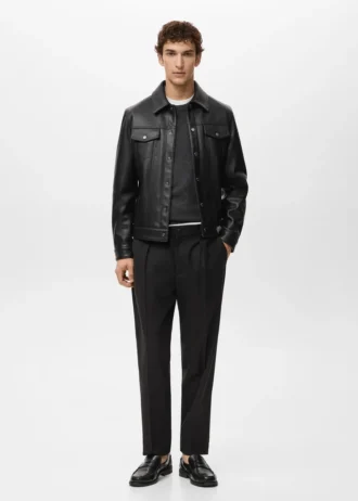 Giacca in ecopelle con tasche