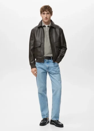 Giacca in ecopelle con tasche