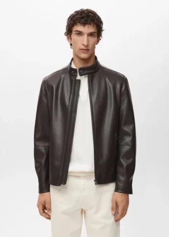 Giacca in ecopelle con zip