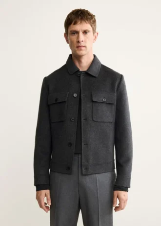 Giacca in lana fatta a mano con tasche