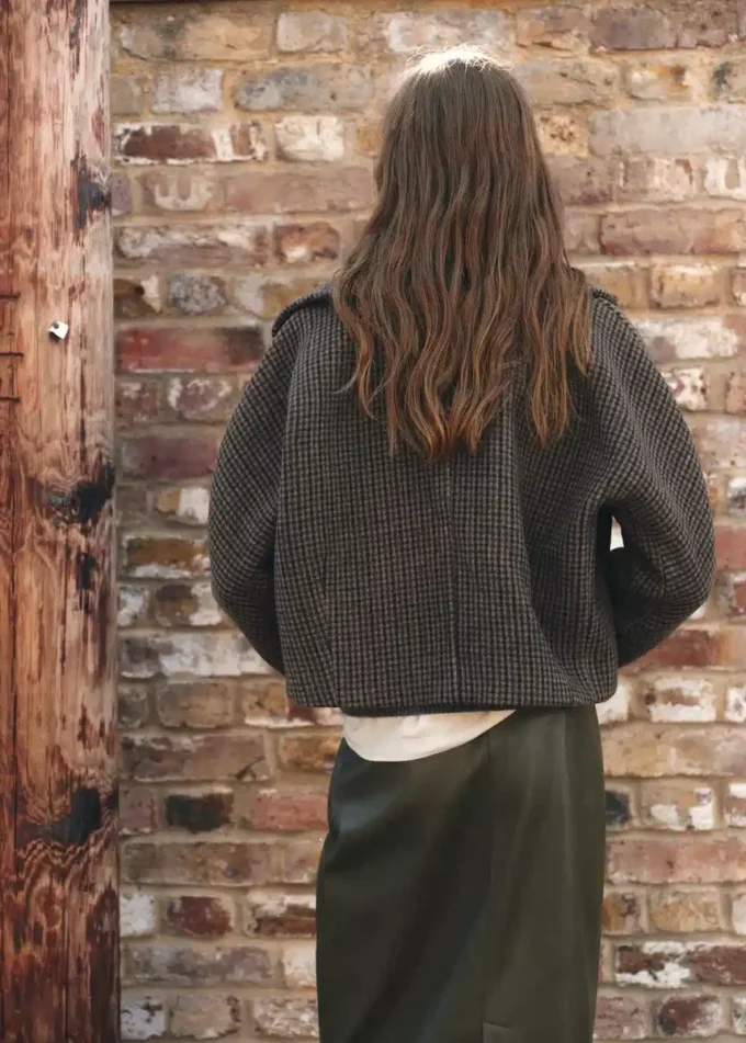 Giacca in lana pied-de-poule Giacca in lana pied-de-poule