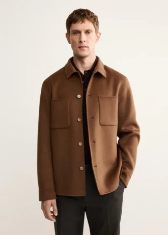 Giacca in lana realizzata a mano con zip