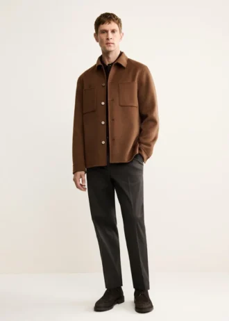 Giacca in lana realizzata a mano con zip