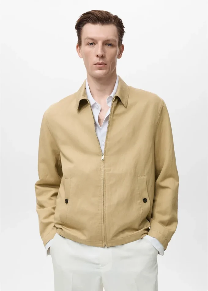 Giacca in lino con zip Giacca in lino con zip