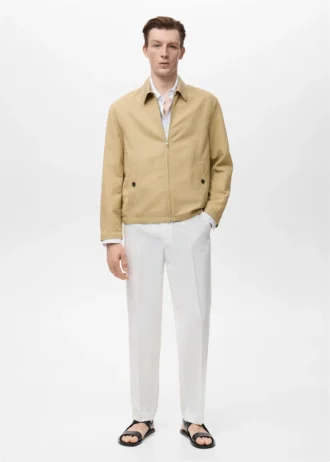 Giacca in lino con zip Giacca in lino con zip