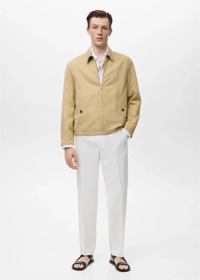 Giacca in lino con zip Giacca in lino con zip