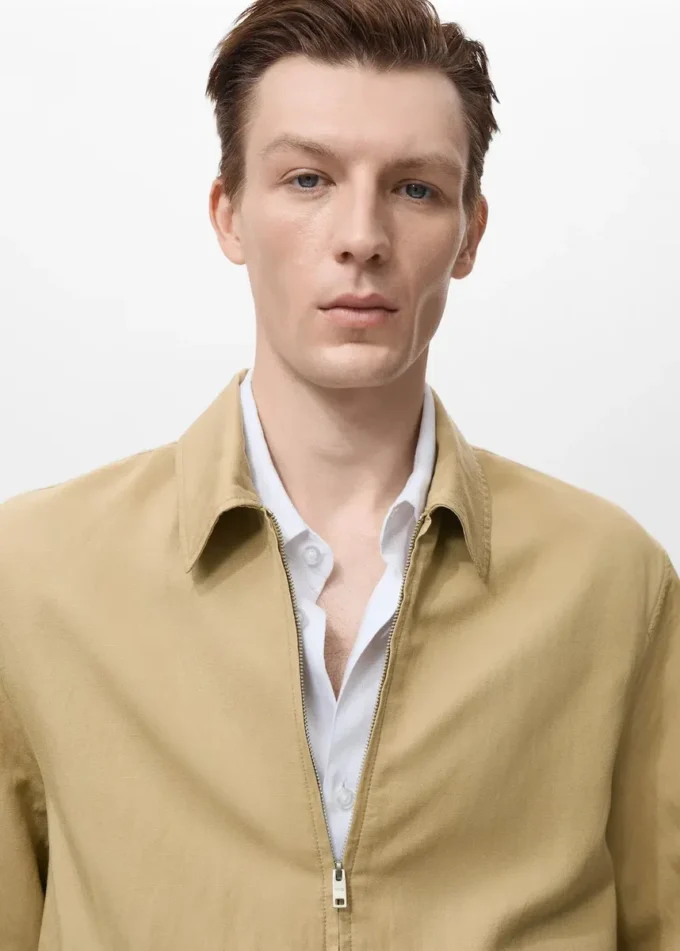 Giacca in lino con zip Giacca in lino con zip