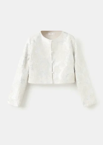 Giacca in lino ricamata con paillettes