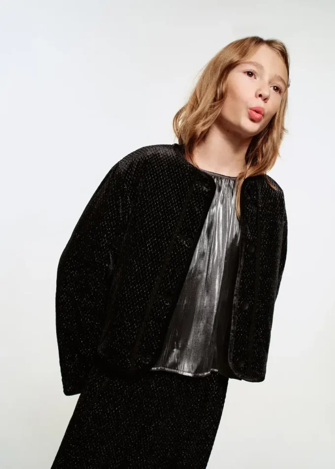 Giacca in lurex con bottoni Giacca in lurex con bottoni